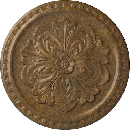 Ekena Millwork Emeryville Ceiling Medallion, Hand-Painted Rubbed Bronze, 16 7/8"OD x 5/8"P CM16ERRZS